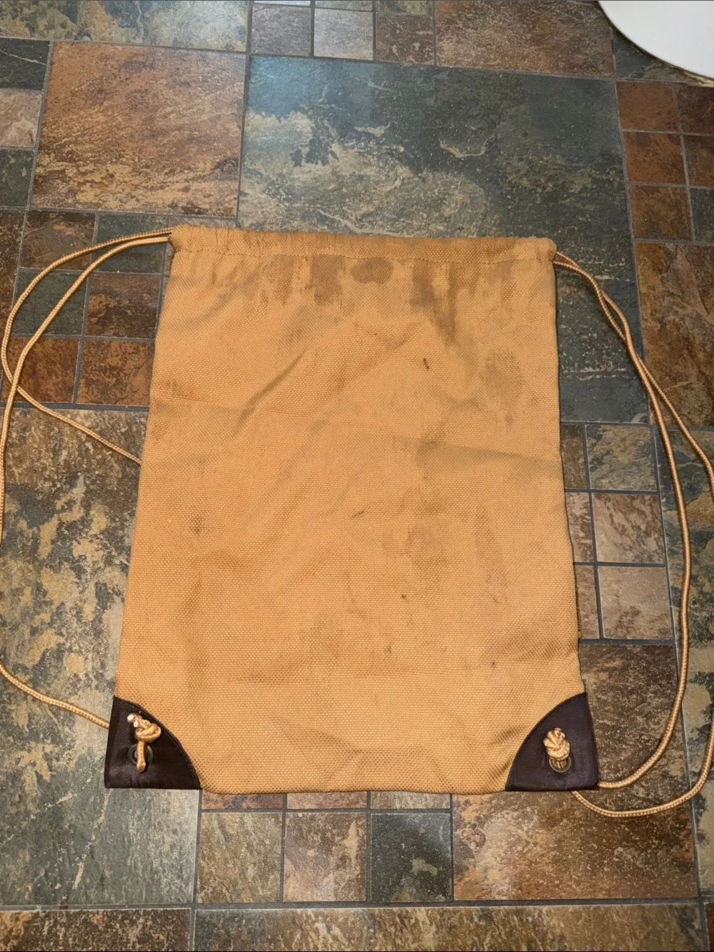 Timberland Brown Drawstring Logo Backpack Sack